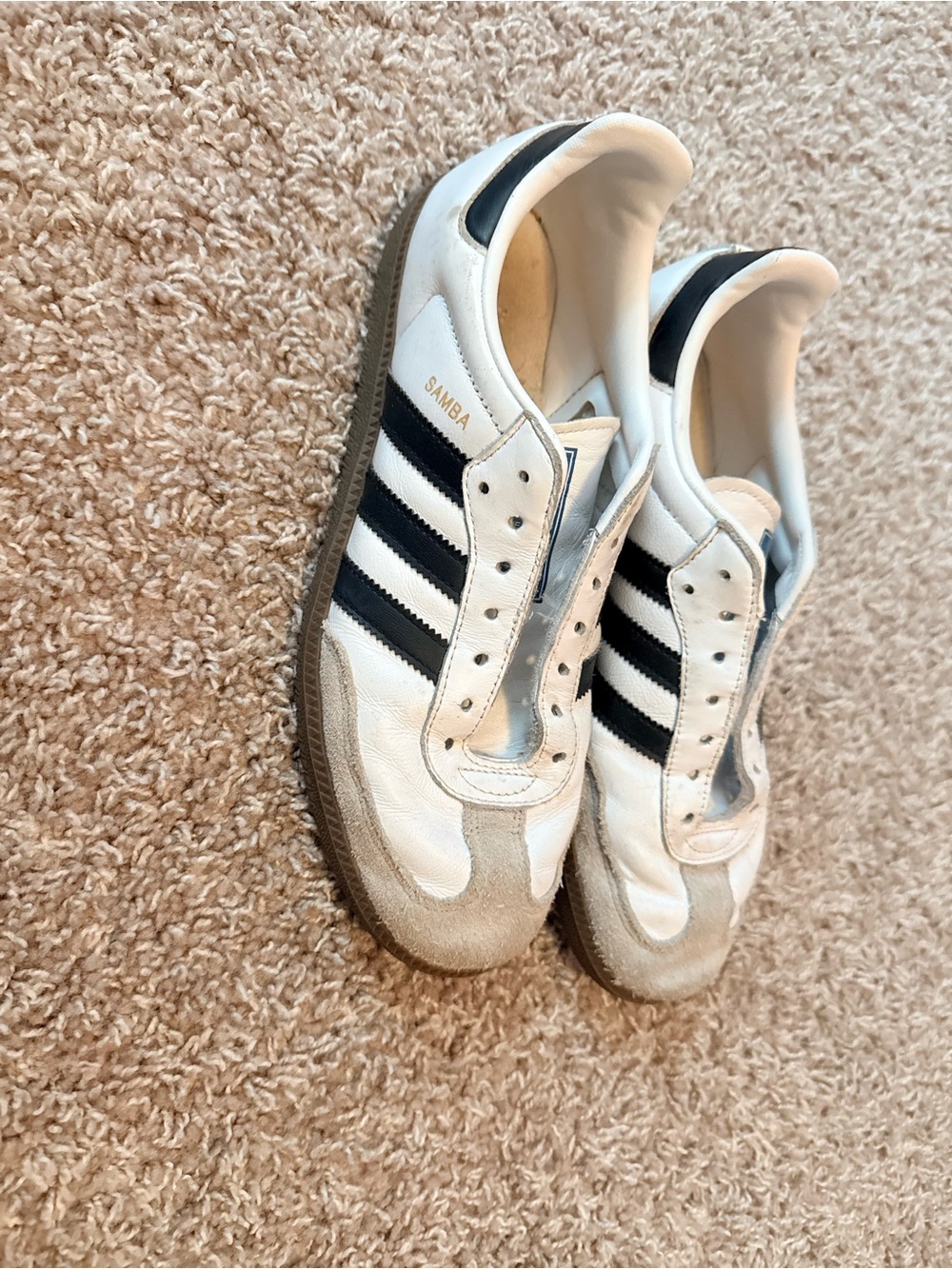 adidas White and Black Samba Sneakers
